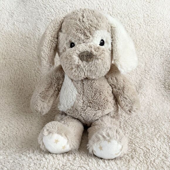Cloud B Huggins Tan Puppy Dog Plush Stars Lovey Cuddle Security Stuffed Animal - Picture 1 of 6